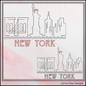 New York Machine Embroidery Design, NY Skyline Line Art, Statue of Liberty City Drawing, Brooklyn Bridge, 6 Sizes (3183)