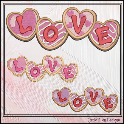Love Machine Embroidery Design, Valentines Day Holiday Cookie Pattern, Romantic Desert Décor, 6 Sizes (3184)
