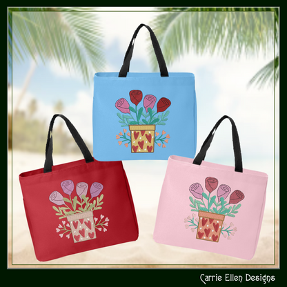 Love Machine Embroidery Design – Hearts and Roses Valentine’s Day Pattern, Romantic Floral Décor, 6 Sizes (3185)