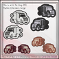 Truck ITH Machine Embroidery Design, In The Hoop Delivery Truck Shoe Wing Design, Truck Silhouette Shoe Charms (3193)