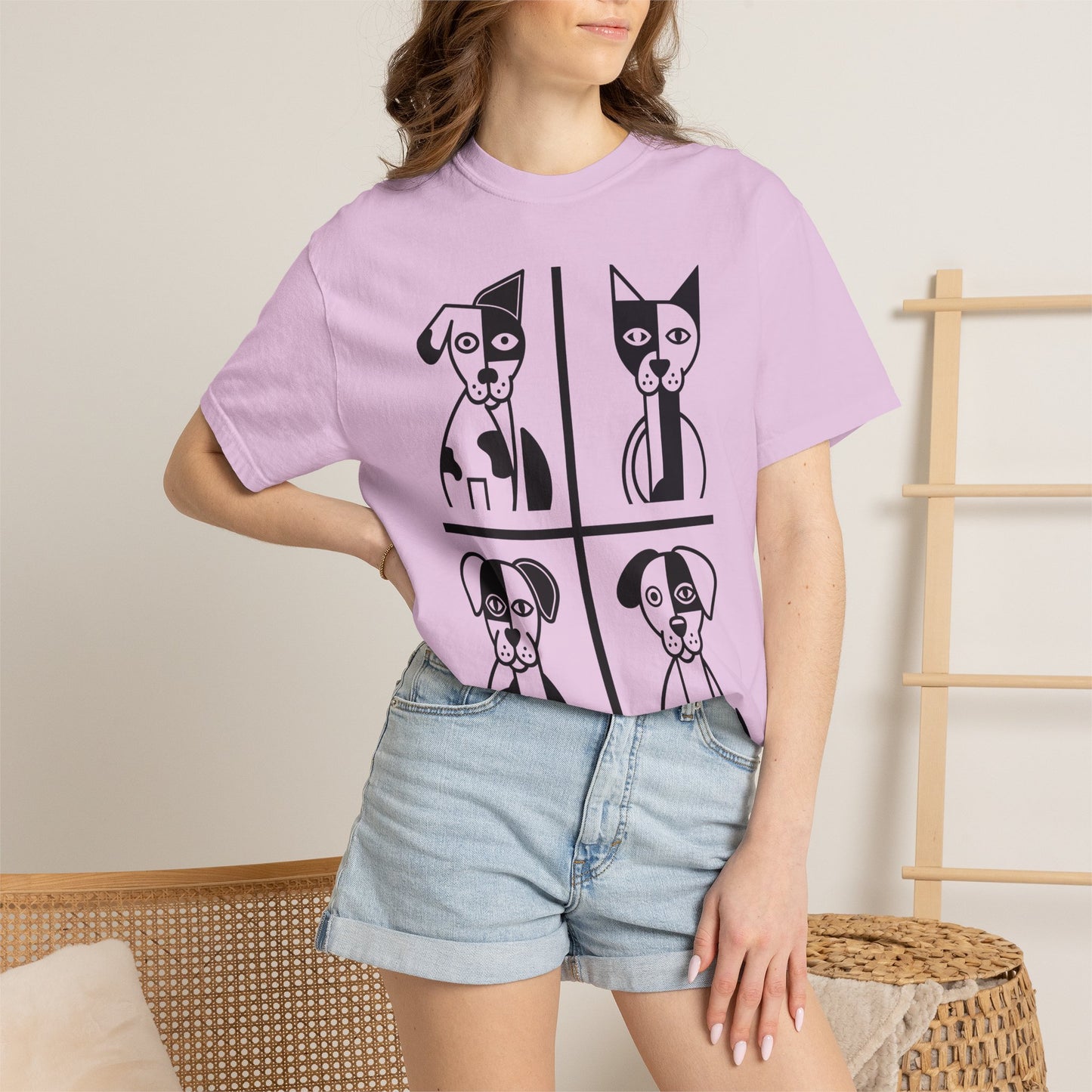 Geometric Dog Comfort Colors® T-Shirt | Minimalist Garment Dyed Tee,  10 Colors (4280)