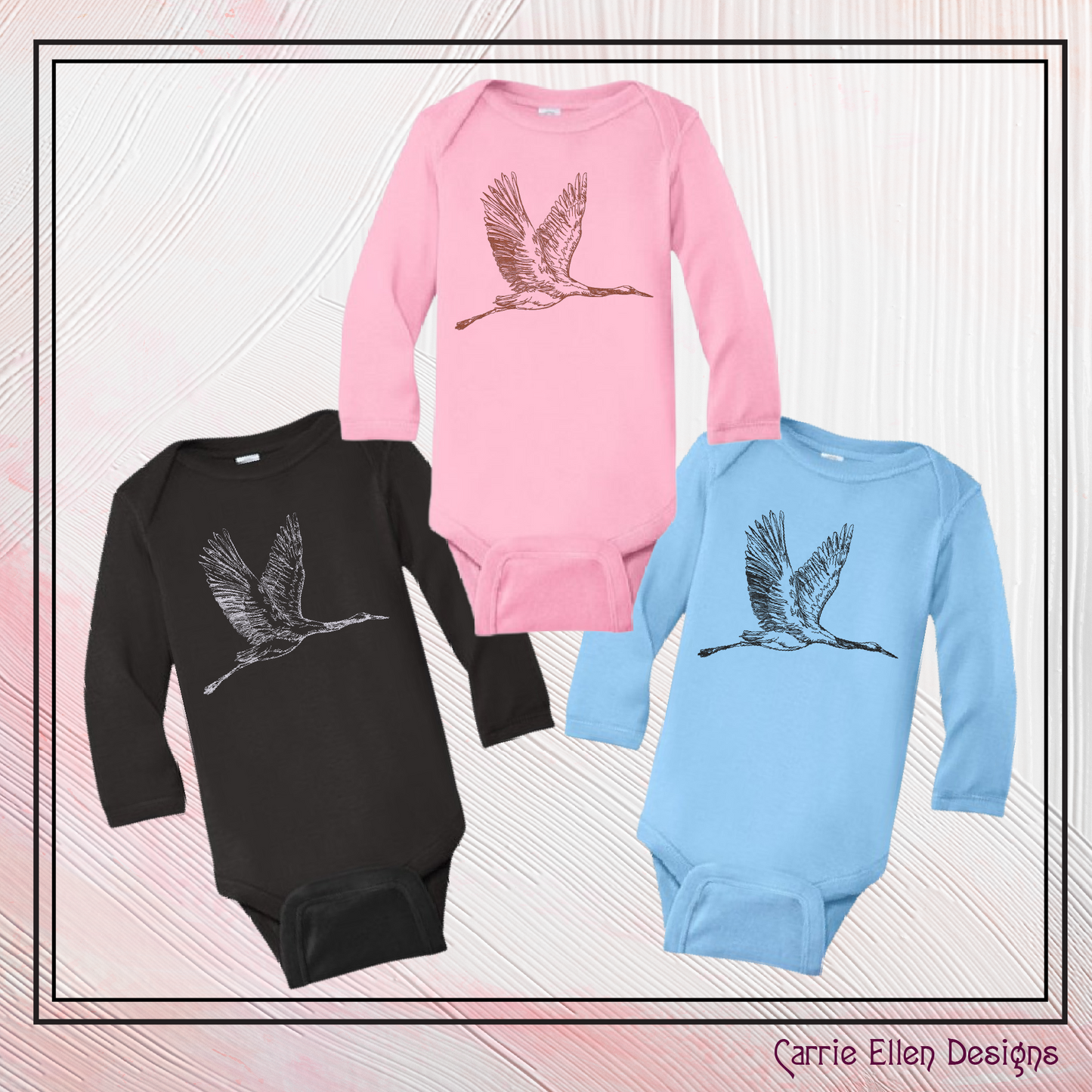 Bird Machine Embroidery Sketch Design, Flying Crane Thread Drawing, Audubon Bird Pattern, 6 Sizes (3200)