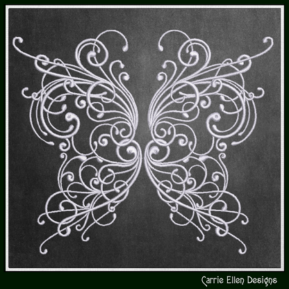 Butterfly Machine Embroidery Design, Swirled Winged Floral Winged Decorative Butterfly Pattern, 6 Sizes (3213)