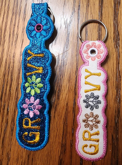 Groovy ITH Key Fob Machine Embroidery Design | Hipster Boho Key Tag, In The Hoop Project (1288)