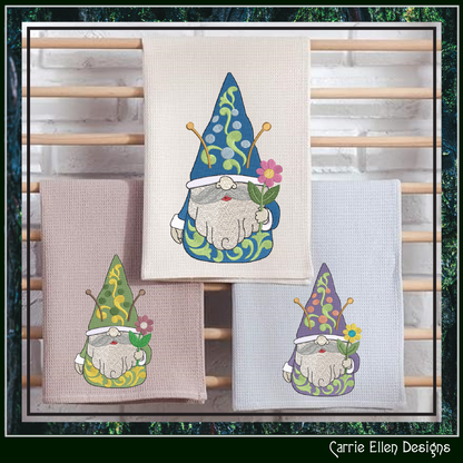 Garden Bee Gnome Machine Embroidery Design, Bees and Flowers Garden Gnome Pattern, 6 Sizes (3245)