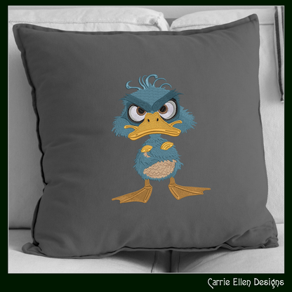 Grumpy Duck with Attitude Machine Embroidery Design – Angry Farm Bird, Silly Animal Pattern, 6 Sizes, (3271)