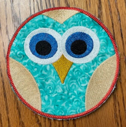 Owl ITH Jar Opener Machine Embroidery Design, Lid Gripper, Owl Jar Gripper, In The Hoop Embroidery Projects (1433)