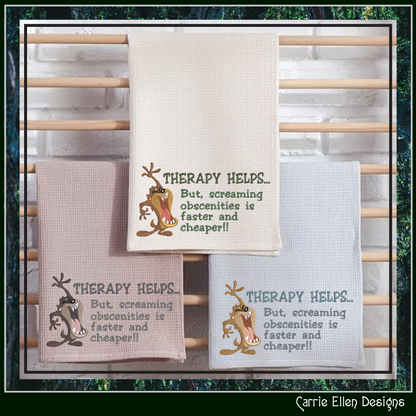 Therapy Helps Funny Machine Embroidery Design | Sarcastic Embroidery Saying | Snarky Frustration Quote | Digital Download | 6 Sizes (3289)