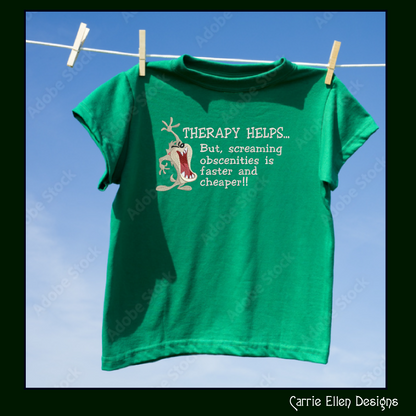 Therapy Helps Funny Machine Embroidery Design | Sarcastic Embroidery Saying | Snarky Frustration Quote | Digital Download | 6 Sizes (3289)
