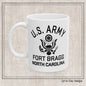 US Army Fort Bragg Eagle Emblem Ceramic Mug – Vintage WWII U.S. Army Reproduction – 11oz & 15oz (P-6040)