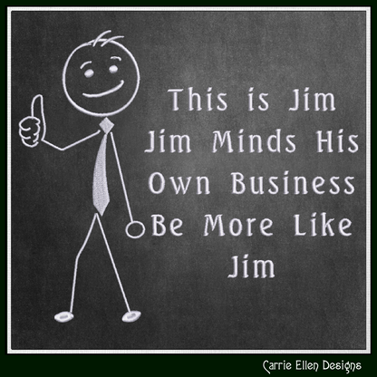 Funny Stick Figure "This is Jim" Machine Embroidery Design – Snarky Embroidered Saying – 6 Sizes (3386)