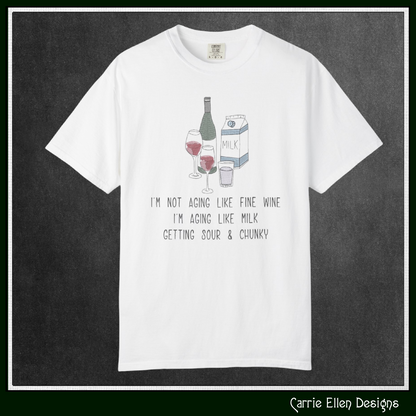 Not Aging Like Fine Wine Machine Embroidery Design – Fun and Snarky Wine Quote – 6 Sizes (3387)