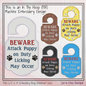 Attack Puppy On Duty ITH Door Knob Hanger Machine Embroidery Design – Dog Lover In-The-Hoop Door Sign (3393)