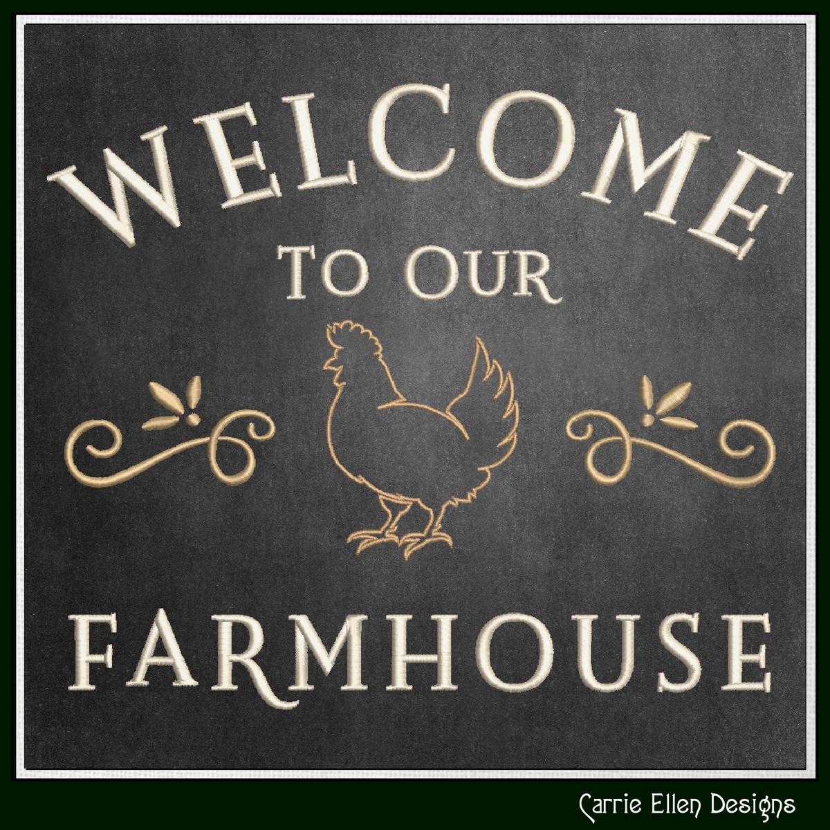 Welcome to our Farmhouse Machine Embroidery Design | Country Home Decor, 6 Sizes (3427)