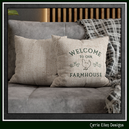 Welcome to our Farmhouse Machine Embroidery Design | Country Home Decor, 6 Sizes (3427)