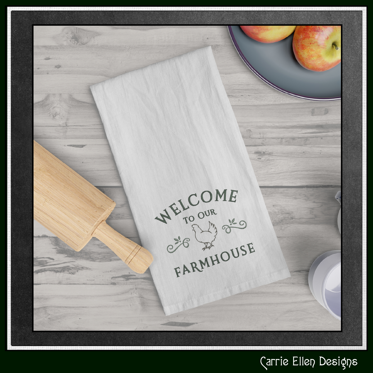 Welcome to our Farmhouse Machine Embroidery Design | Country Home Decor, 6 Sizes (3427)