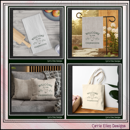 Welcome to our Farmhouse Machine Embroidery Design | Country Home Decor, 6 Sizes (3427)