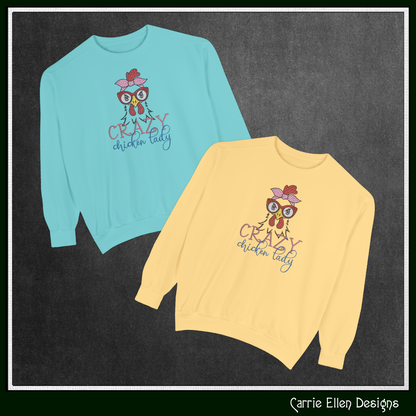 Crazy Chicken Lady Machine Embroidery Design – Funny Bird Saying | Sarcastic Farm Animal Humor, 6 Sizes (3430)