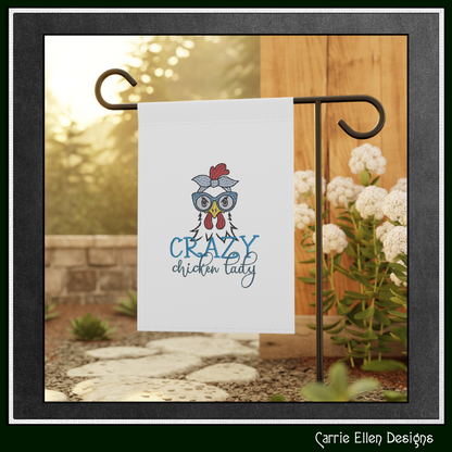 Crazy Chicken Lady Machine Embroidery Design – Funny Bird Saying | Sarcastic Farm Animal Humor, 6 Sizes (3430)