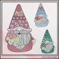Flower Loving Gnome Machine Embroidery Design, Flowers Garden Gnome Pattern, 6 Sizes (3491)