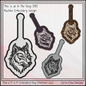 Wolf Profile ITH Key Fob Machine Embroidery Design – Wildlife Animal In-The-Hoop Key Tag Project (3498)