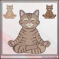 Zen Meditation Kitty Embroidery Design | Peaceful Yoga Cat Machine Stitch Pattern, 6 Sizes, 6 Sizes (3533)