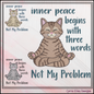 Inner Peace Begins with Three Words Machine Embroidery Saying with Kitty – Inspirational Sassy Quote Pattern, 6 Sizes, 6 Sizes (3534)