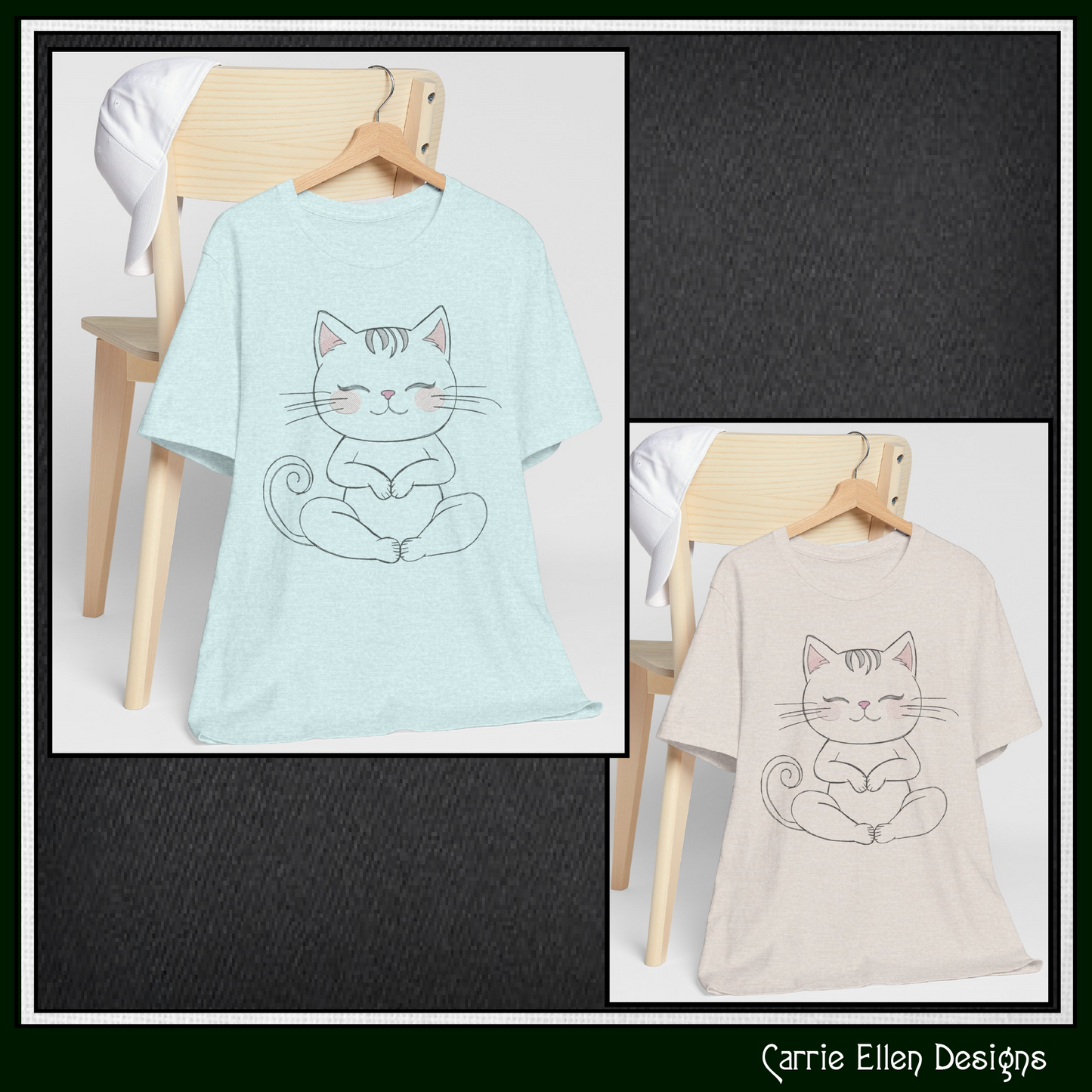 Meditating Smiling Kitty Embroidery Design | Zen Cat Machine Stitch Pattern, 6 Sizes,(3547)
