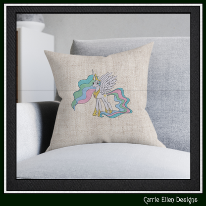 MLP Princess Celestia Machine Embroidery Design | My Little Pony Inspired Classic Character, 6 Sizes (3555)