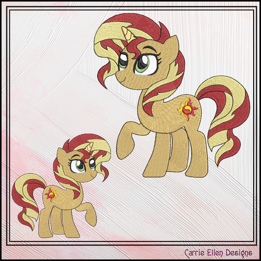 MLP Sunset Shimmer Machine Embroidery Design | My Little Pony Inspired Character, 6 Sizes (3557)