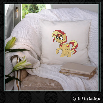 MLP Sunset Shimmer Machine Embroidery Design | My Little Pony Inspired Character, 6 Sizes (3557)