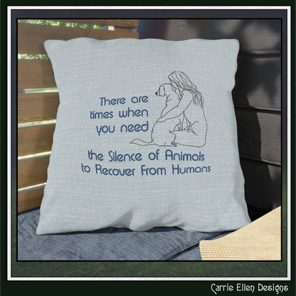 Sassy Inspirational Machine Embroidery Design – Silence of Animals to Recover From Humans Quote, Animal Lover Pattern, 6 Sizes (3560)