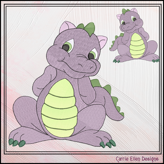 MLP Spike Machine Embroidery Design | My Little Pony Inspired Dragon Character, 6 Sizes (3561)