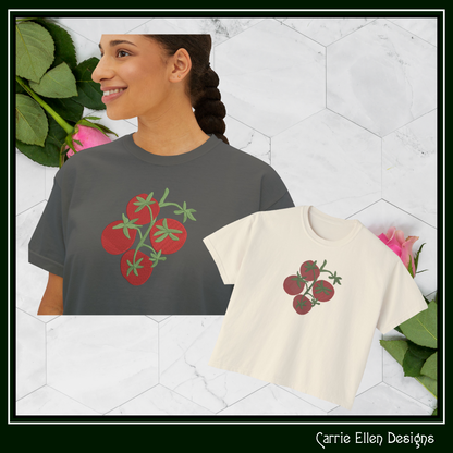 Vine Ripened Tomato Machine Embroidery Design – Fresh Garden Vegetable Pattern, 6 Sizes (3565)