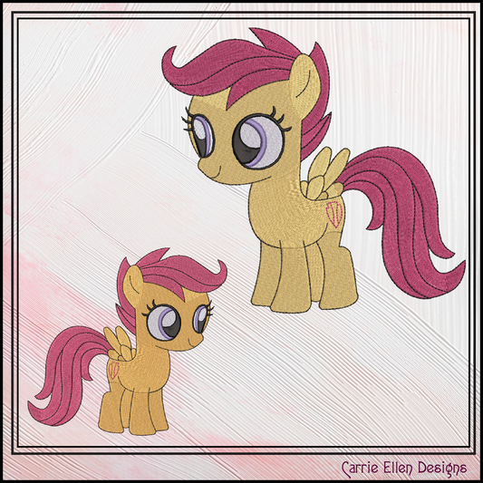 MLP Scootaloo Machine Embroidery Design | My Little Pony Inspired Classic Character, 6 Sizes (3568)