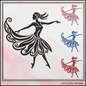 Artistic Dancer Silhouette Machine Embroidery Design | Elegant Dancer Pattern, 6 Sizes (3594)