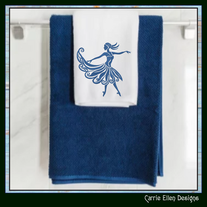 Artistic Dancer Silhouette Machine Embroidery Design | Elegant Dancer Pattern, 6 Sizes (3594)