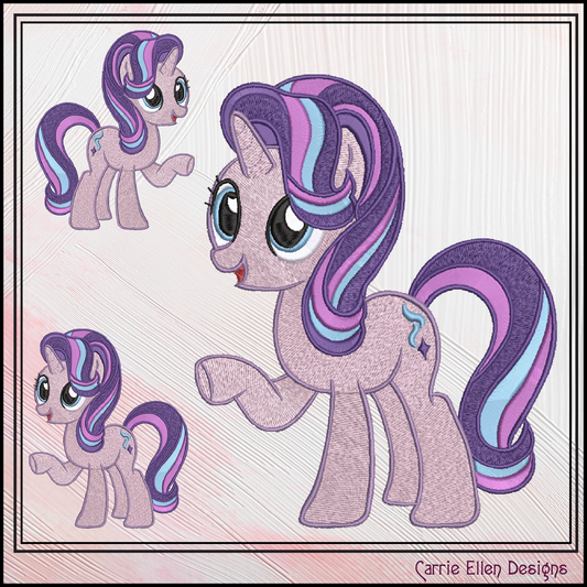 MLP Starlight Glimmer Machine Embroidery Design | My Little Pony Inspired Classic Character, 6 Sizes (3595)