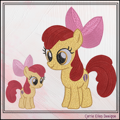 MLP Apple Bloom Machine Embroidery Design | My Little Pony Inspired Classic Character, 6 Sizes (3597)