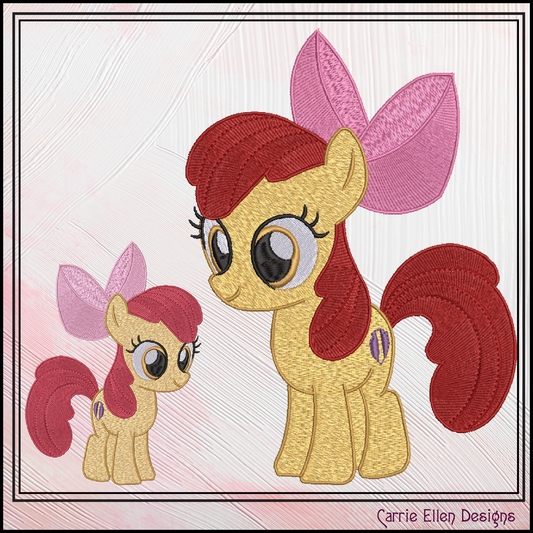 MLP Apple Bloom Machine Embroidery Design | My Little Pony Inspired Classic Character, 6 Sizes (3597)