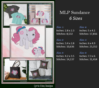 MLP Sundance Machine Embroidery Design | My Little Pony Inspired Classic Character, 6 Sizes (3600)