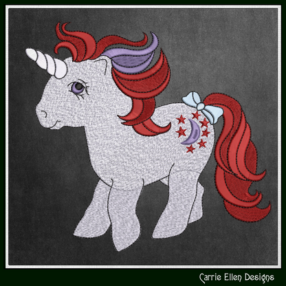 MLP Moon Dancer Machine Embroidery Design | My Little Pony Inspired Classic Character, 6 Sizes (3608)