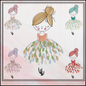 Dancing Ballerina with Dress of Leaves Machine Embroidery Design – Elegant Ballet Silhouette Pattern, 6 Sizes (3636)