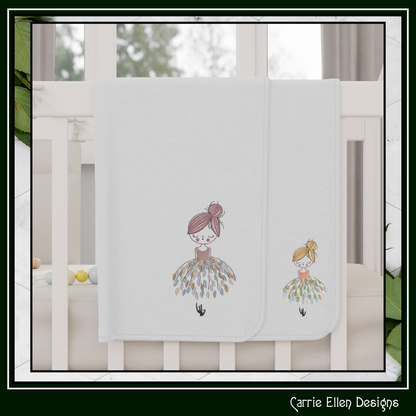 Dancing Ballerina with Dress of Leaves Machine Embroidery Design – Elegant Ballet Silhouette Pattern, 6 Sizes (3636)