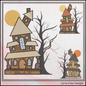 Crooked Haunted House Machine Embroidery Design – Spooky Halloween Pattern, 6 Sizes (3648)