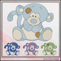 Blue Nose Monkey Embroidery Design | Cute Plush Monkey Machine Embroidery Pattern | 6 Sizes (3649)