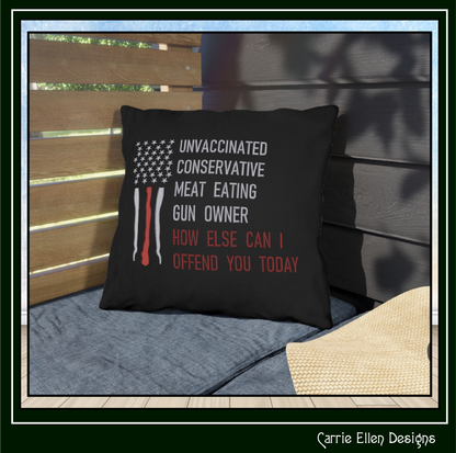 How Else Can I Offend You – Conservative Meat Eater Machine Embroidery Saying, Funny Quote Pattern, 6 Sizes (3651)