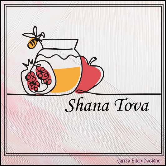 Rosh Hashana Shana Tova Honey and Apples Vector SVG | Jewish New Year Printable Art | Digital Download