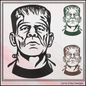 Frankenstein’s Monster Machine Embroidery Profile Design | Classic Horror Halloween Pattern, 6 Sizes (3655)