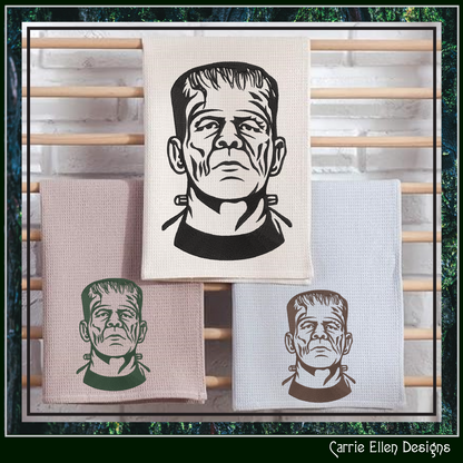 Frankenstein’s Monster Machine Embroidery Profile Design | Classic Horror Halloween Pattern, 6 Sizes (3655)